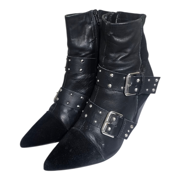 New Look Stud Buckle Ankle Boot With Cone Heel Size 8 - Picture 4 of 9